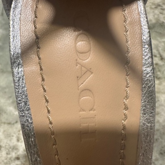 Coach Sparkly Silver Block Vero Guoio Sandals Size 8.5 - Picture 8 of 16